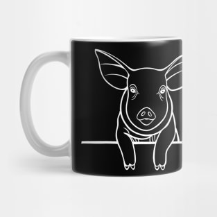 Pig or Piggy Animal Ink Art Design - farm animal - dark colors Mug